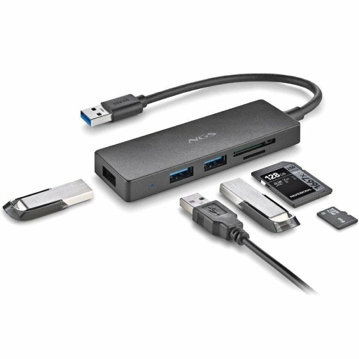USB Hub NGS IHUBREADER USB x 3-3