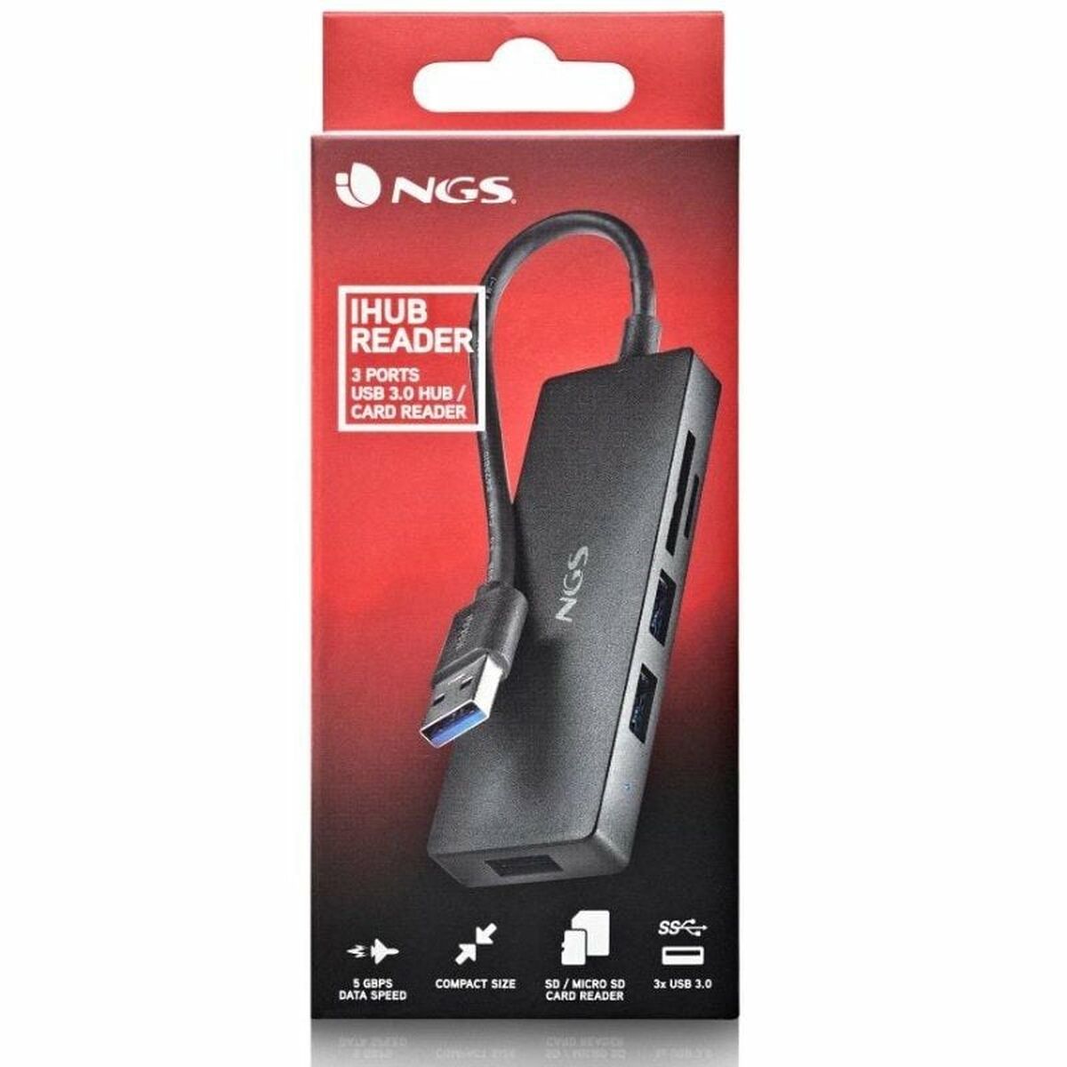 USB Hub NGS IHUBREADER USB x 3-1