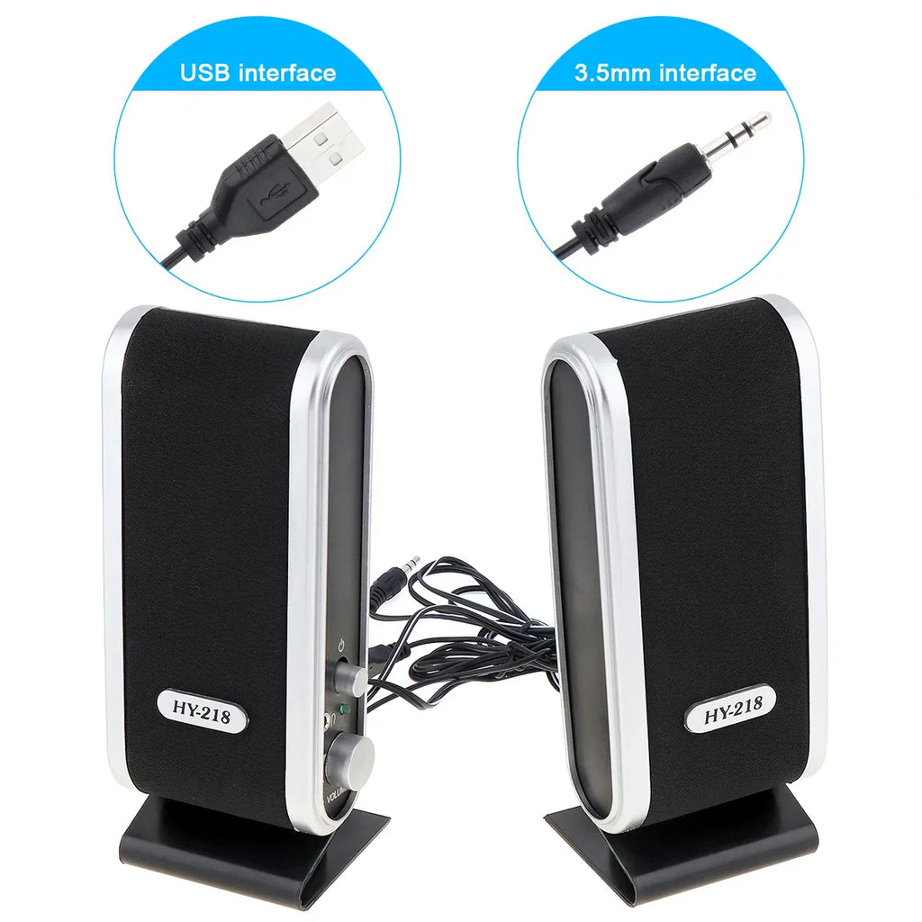 6W USB Wired Stereo Speakers for PC Laptop (White)-1