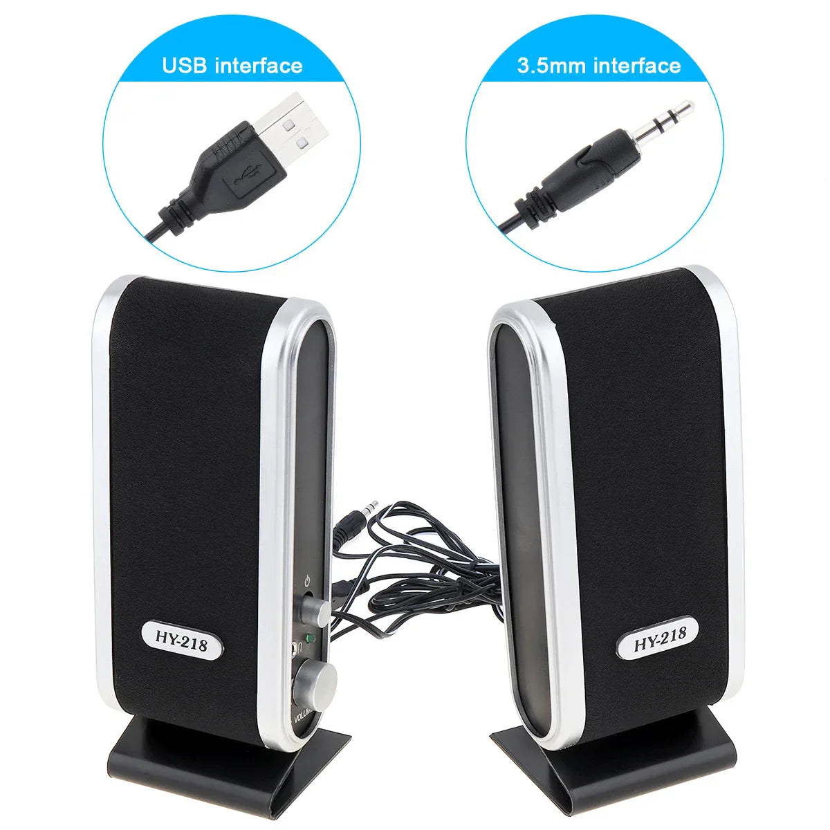 6W USB Wired Stereo Speakers for PC Laptop (White)-1